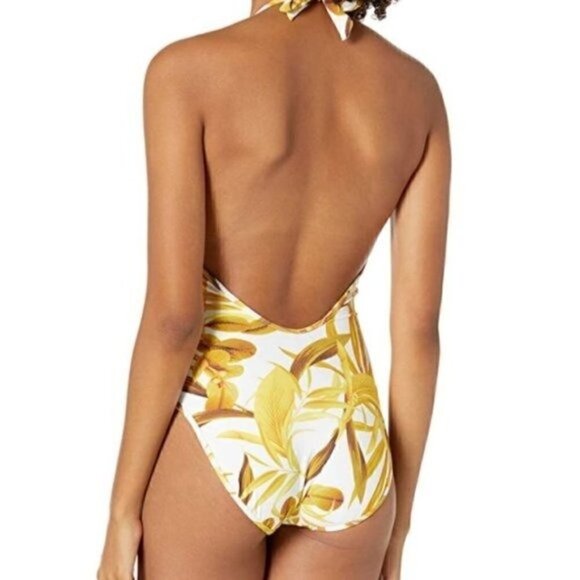 NWT BCBGMAXAZRIA One Piece Bathing Suit Size 4 (Small) Tropical Leafy Print - Picture 2 of 9